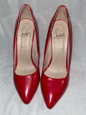 Christian Louboutin Red Patent Pointed Pumps 38
